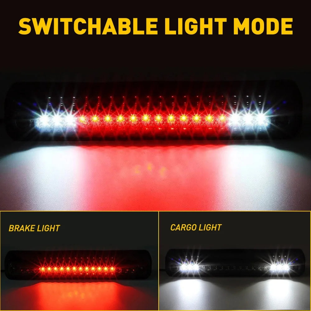 LED 3Rd Brake Light for 1988-2000 Chevy GMC C/K 1500 Silverado Sierra Rear Cargo Lamp High Mount Stop Light