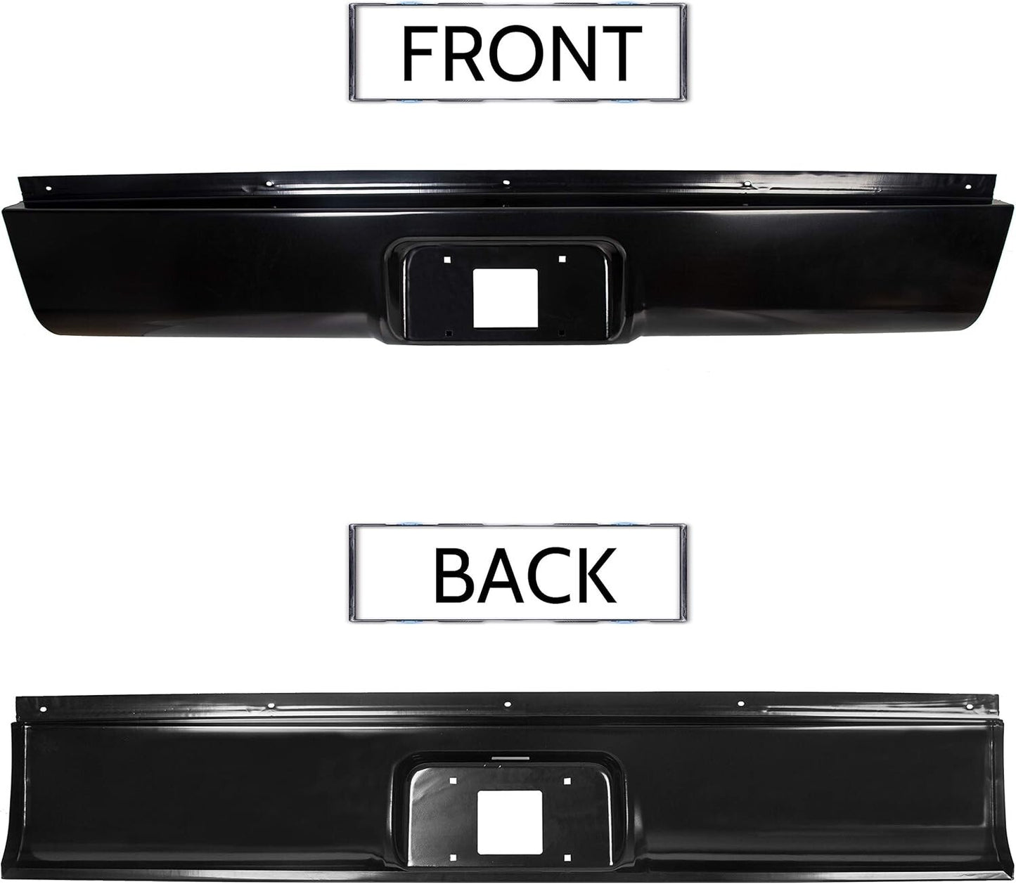 Rear Steel Roll Pan Bumper License Plate LED Light for 1999-2007 Chevy Silverado