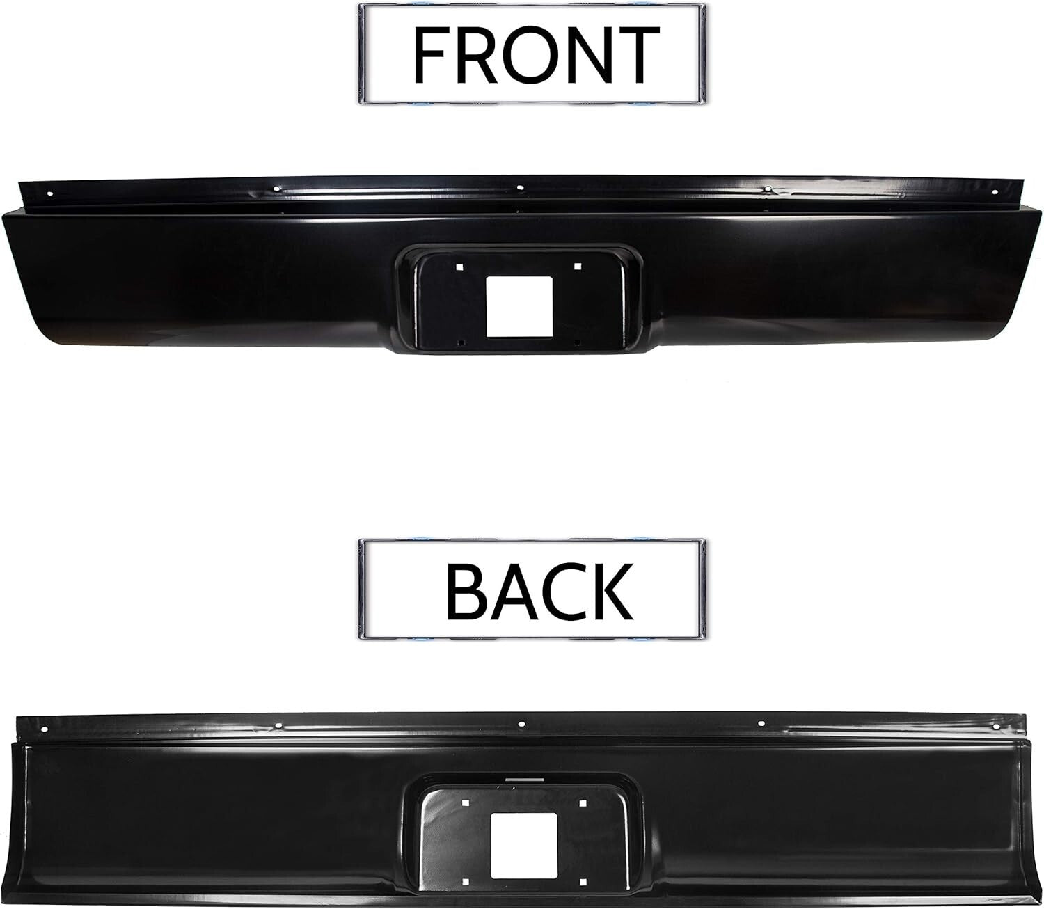Rear Steel Roll Pan Bumper License Plate LED Light for 1999-2007 Chevy Silverado