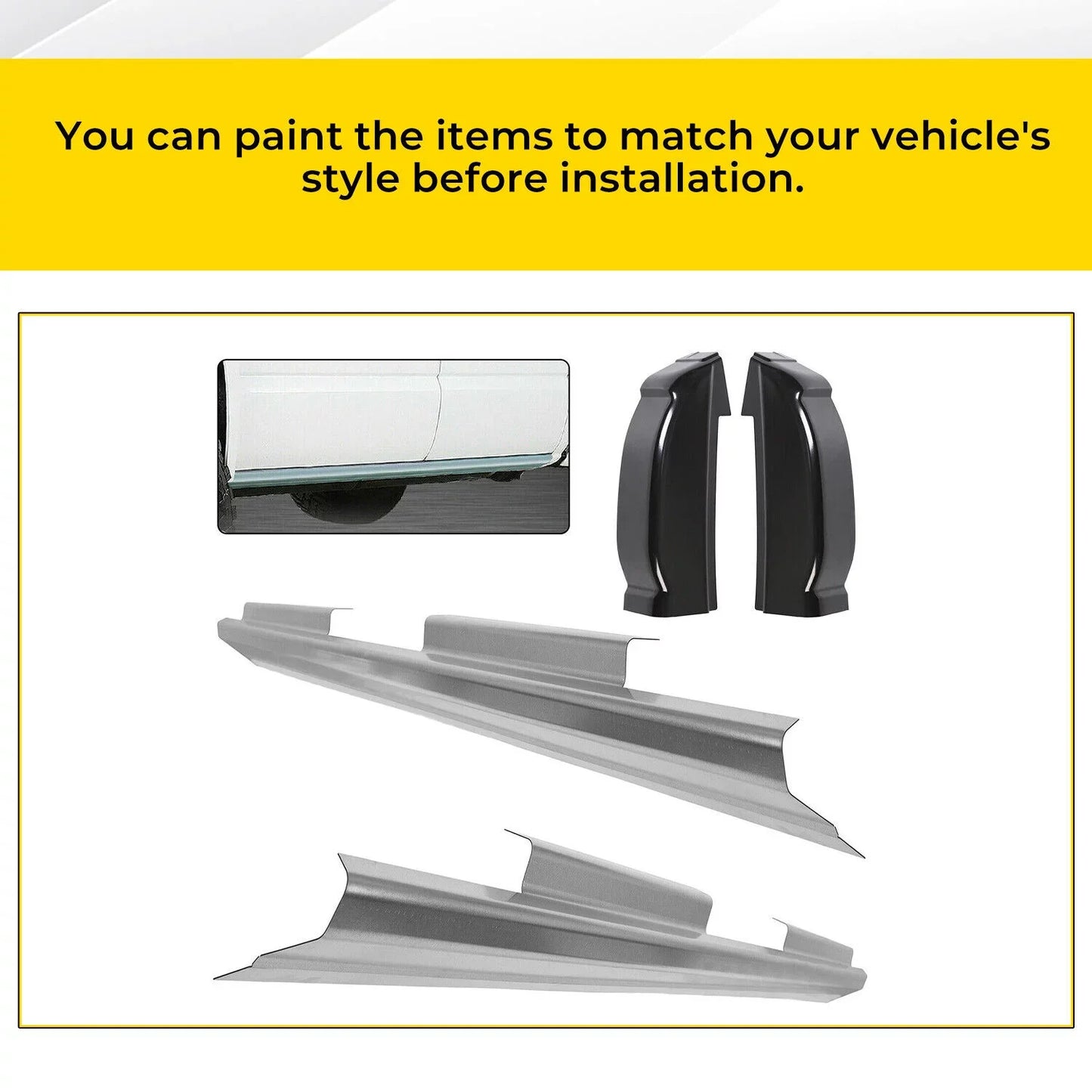 Rocker Panels & Cab Corners Replacement Kit for 1999-2007 Chevy Silverado GMC Sierra 4 Door Crew Cab