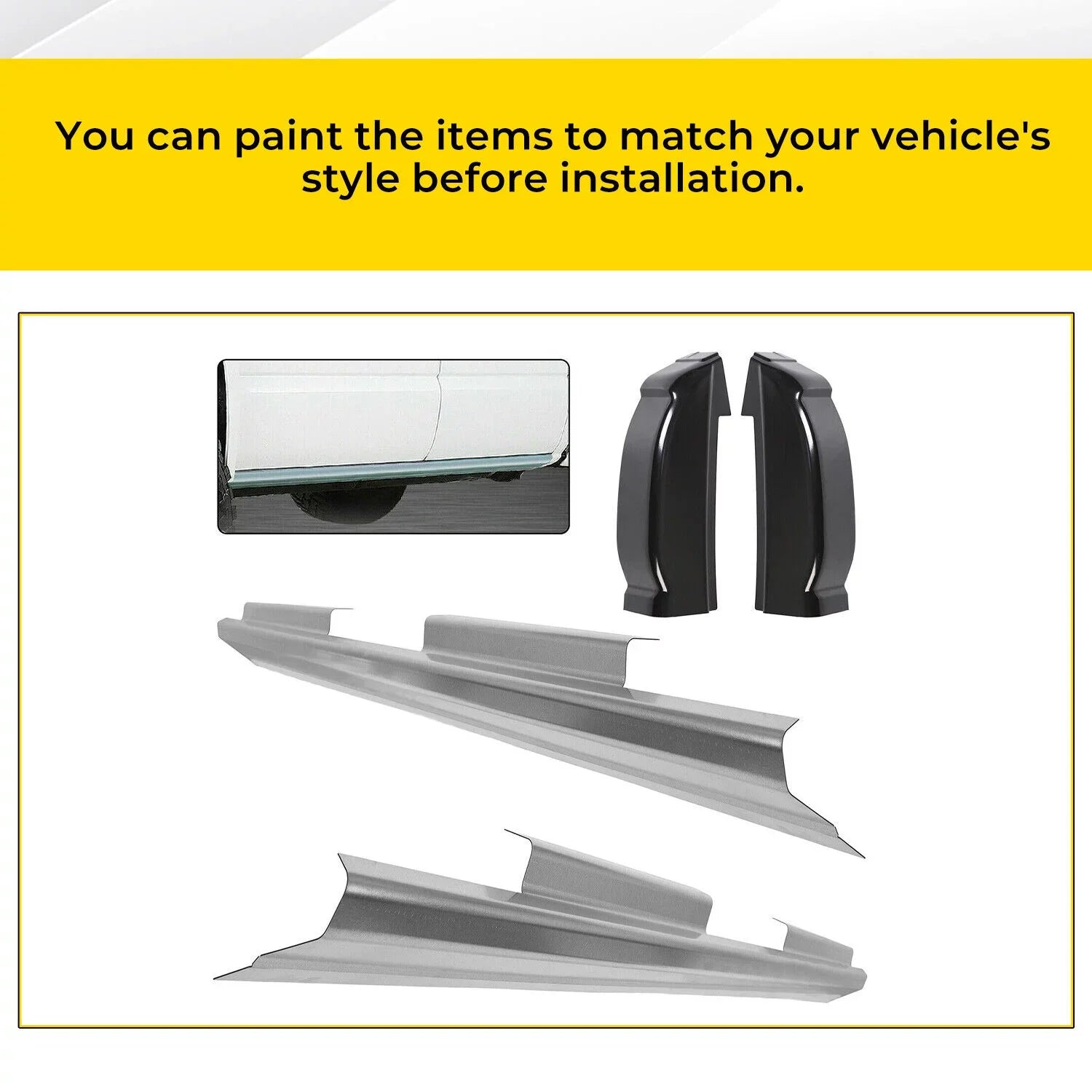 Rocker Panels & Cab Corners Replacement Kit for 1999-2007 Chevy Silverado GMC Sierra 4 Door Crew Cab
