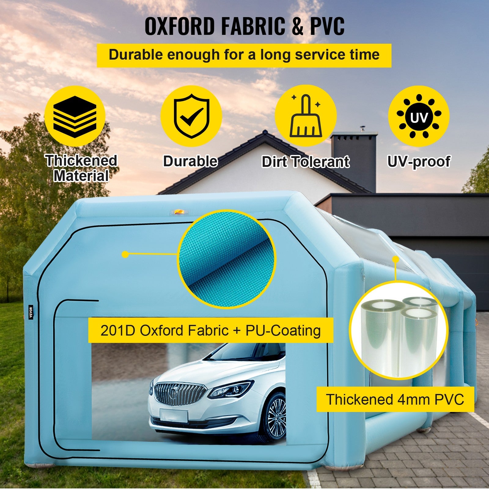 Inflatable Spray Booth Car Paint Tent 26X13X10Ft Filter System 2 Blowers