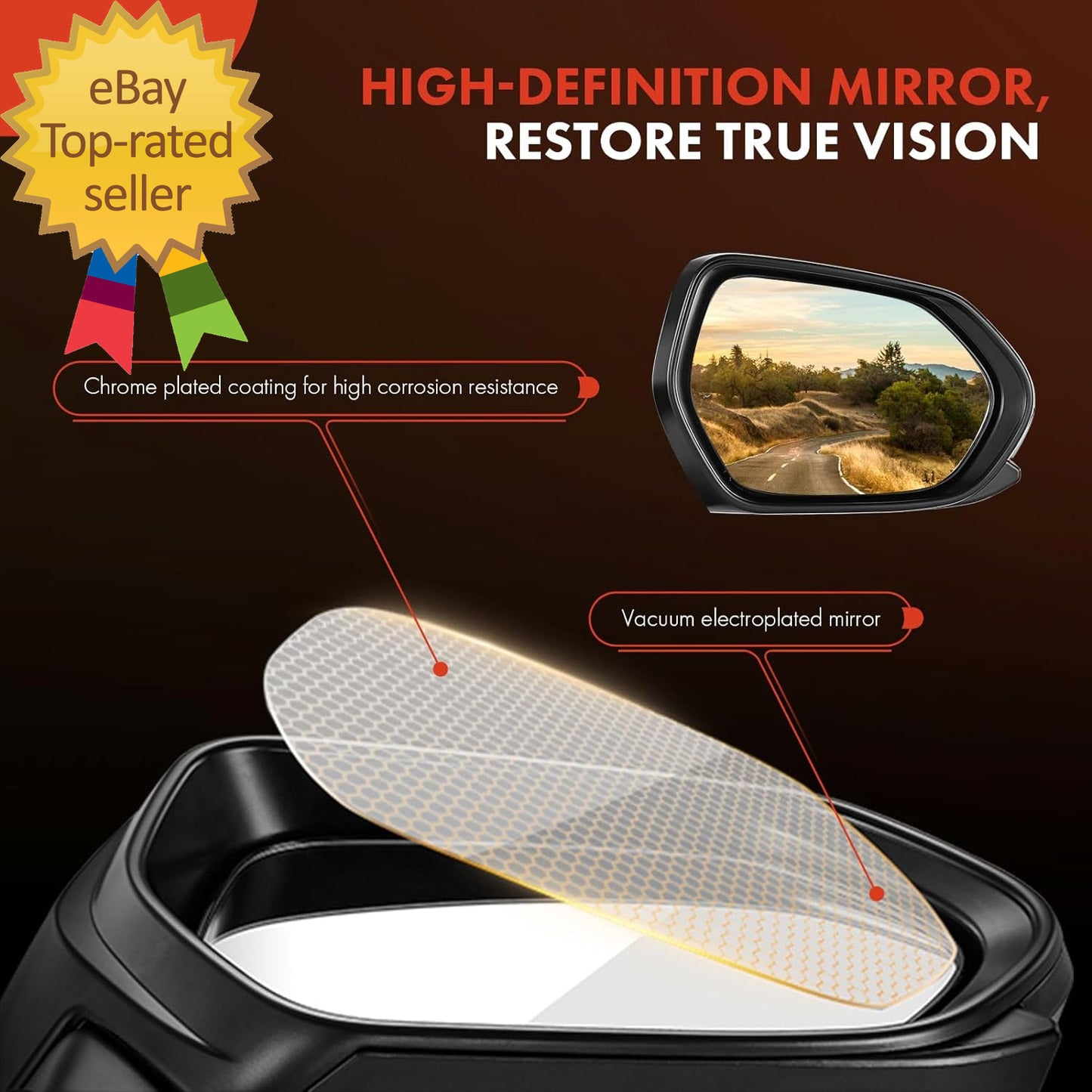 Pair (2) Driver & Passenger Side View Mirror Compatible with Chevy & GMC