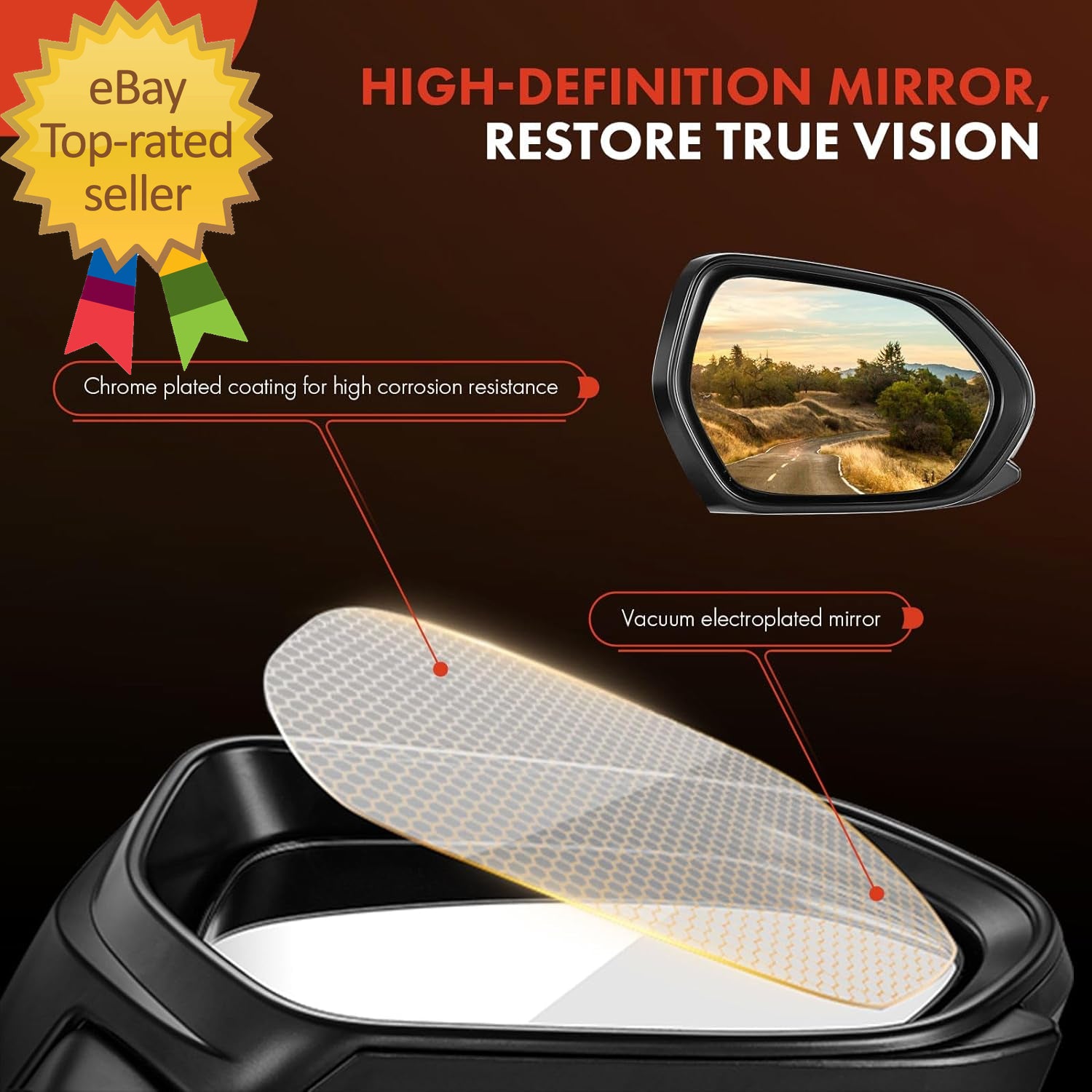 Pair (2) Driver & Passenger Side View Mirror Compatible with Chevy & GMC
