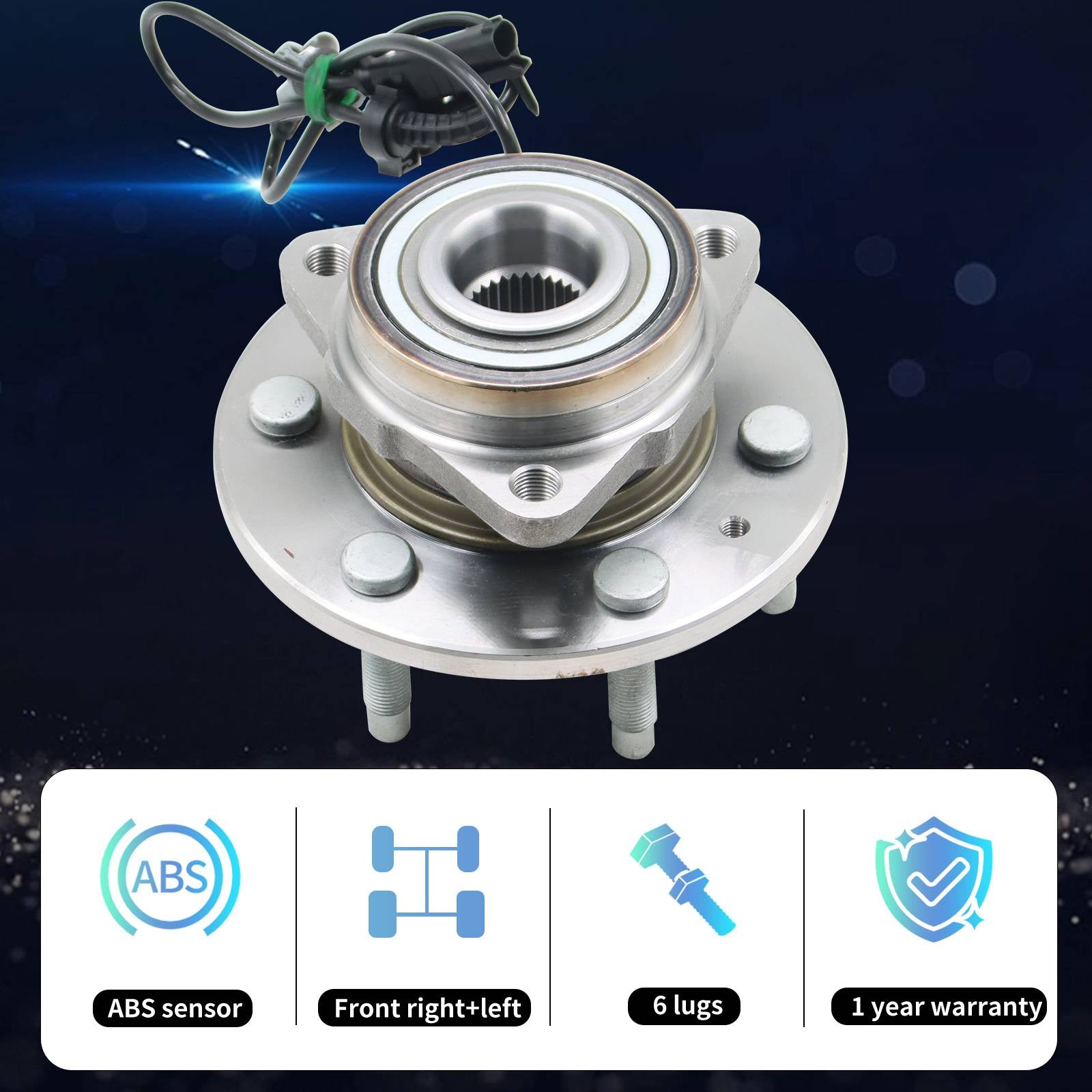 Front Wheel Hub Bearings Pair 2 for Chevy Silverado 1500 Tahoe GMC Sierra 1500