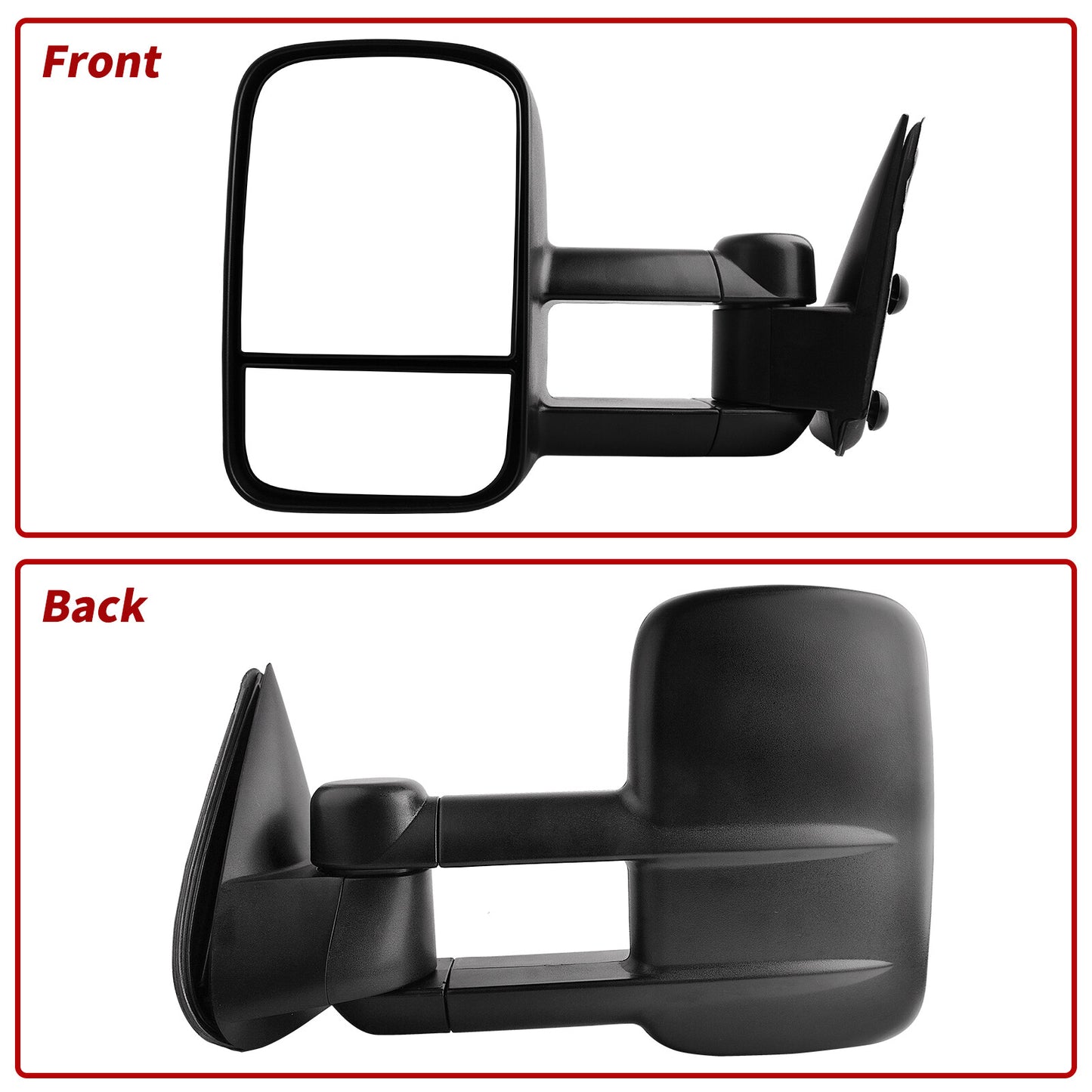 Pair Manual Tow Mirrors for 99-06 Chevy Silverado GMC Sierra 1500 2500HD 3500HD