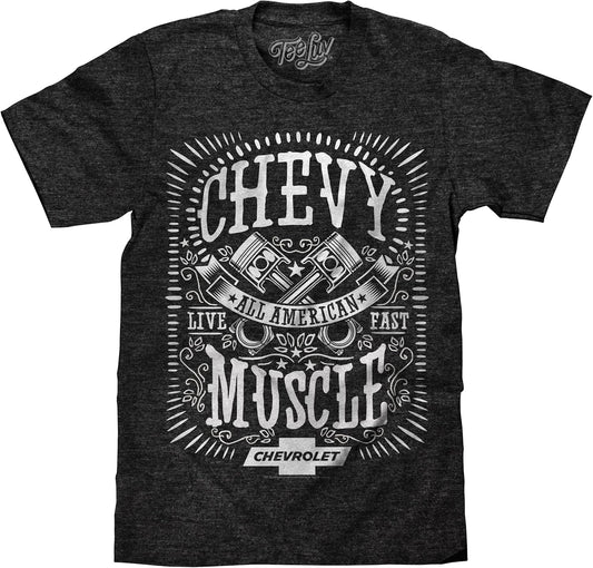 Men'S All American Muscle Chevy T-Shirt - Chevrolet Graphic Tee Shirt