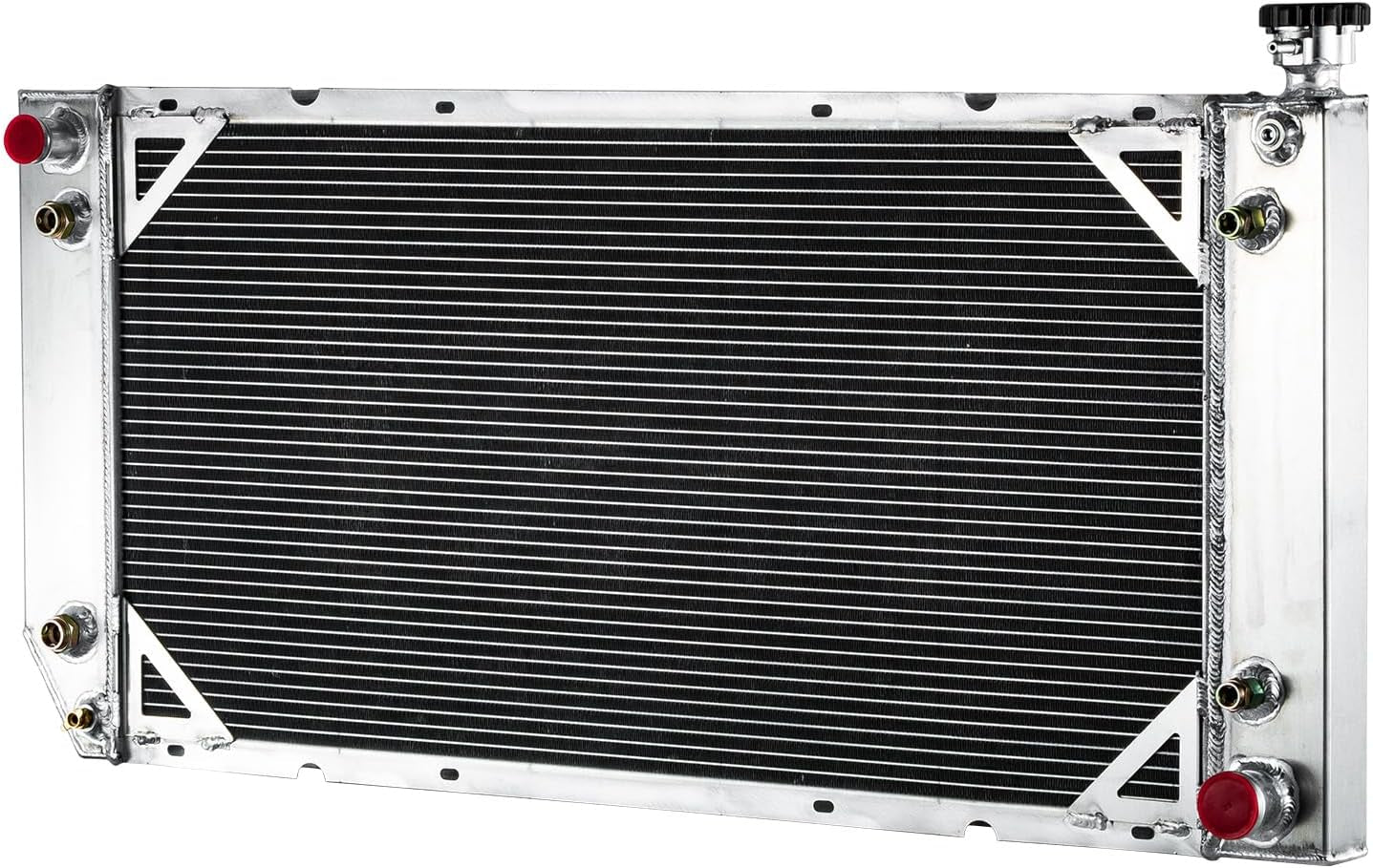 4 Row Core Aluminum Radiator for 1996-2000 Chevy GMC C1500 C2500 C3500 K1500 K2500 K3500 Suburban Tahoe Yukon Cadillac Escalade 97 98 99 00 V6 V8, All Aluminum Radiators