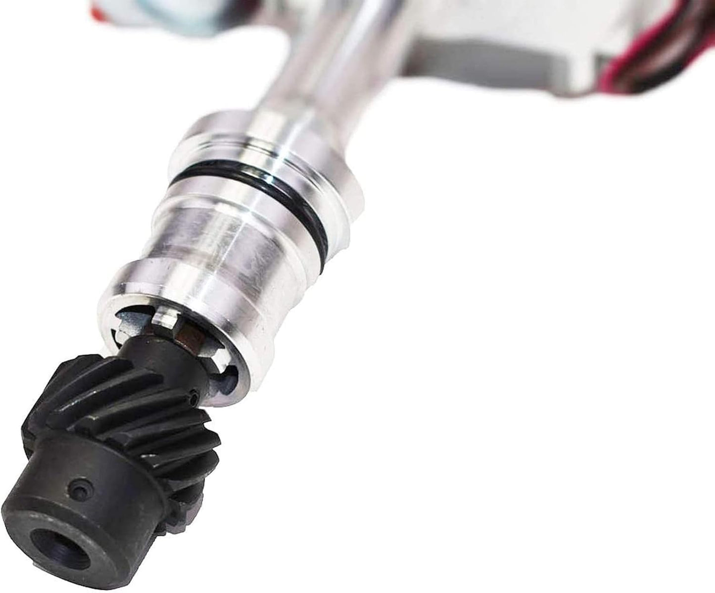 HEI Complete Distributor & Ignition Coil - 65KV Coil, Red Cap & One-Wire Install - Compatible with Oldsmobile V8 260-455 Engines - Hardened Gears & CNC Aluminum Shaft
