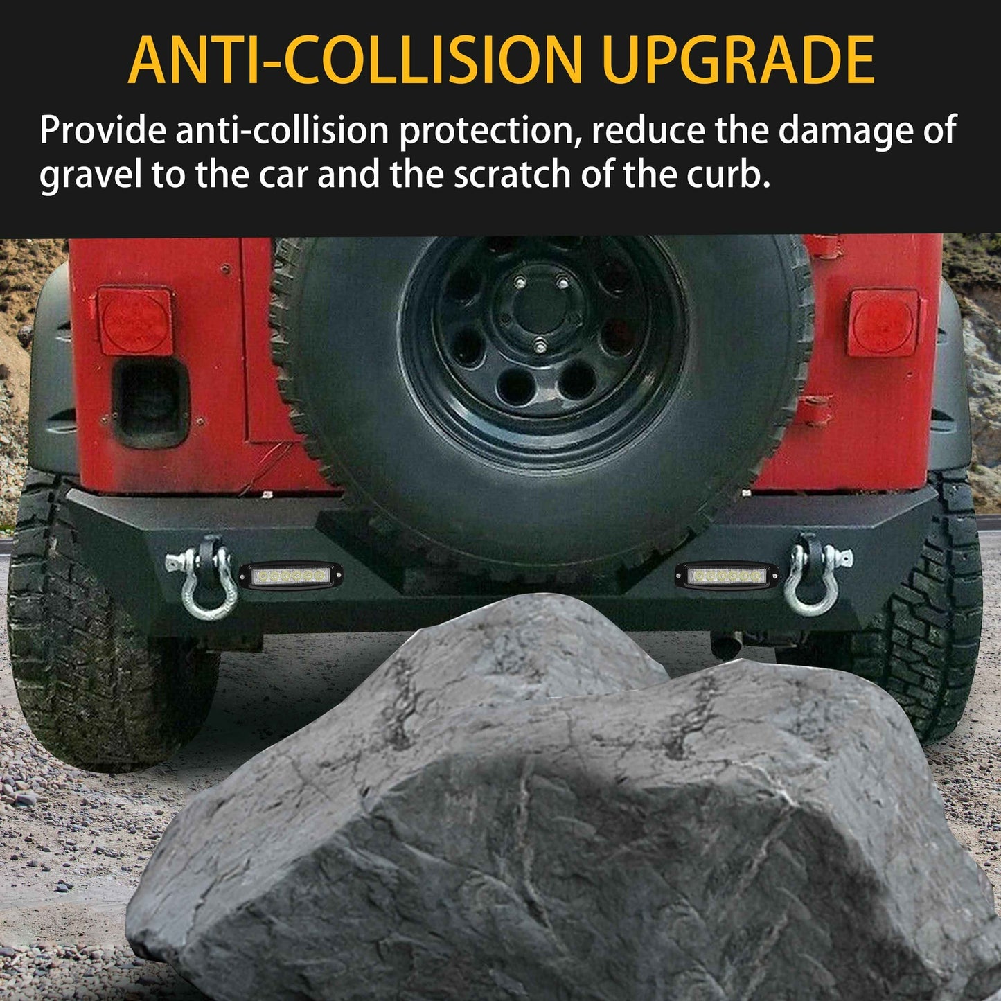 Rear Bumper W/Led Light D-Rings 2" Receiver Fit 87-06 Jeep Wrangler YJ TJ