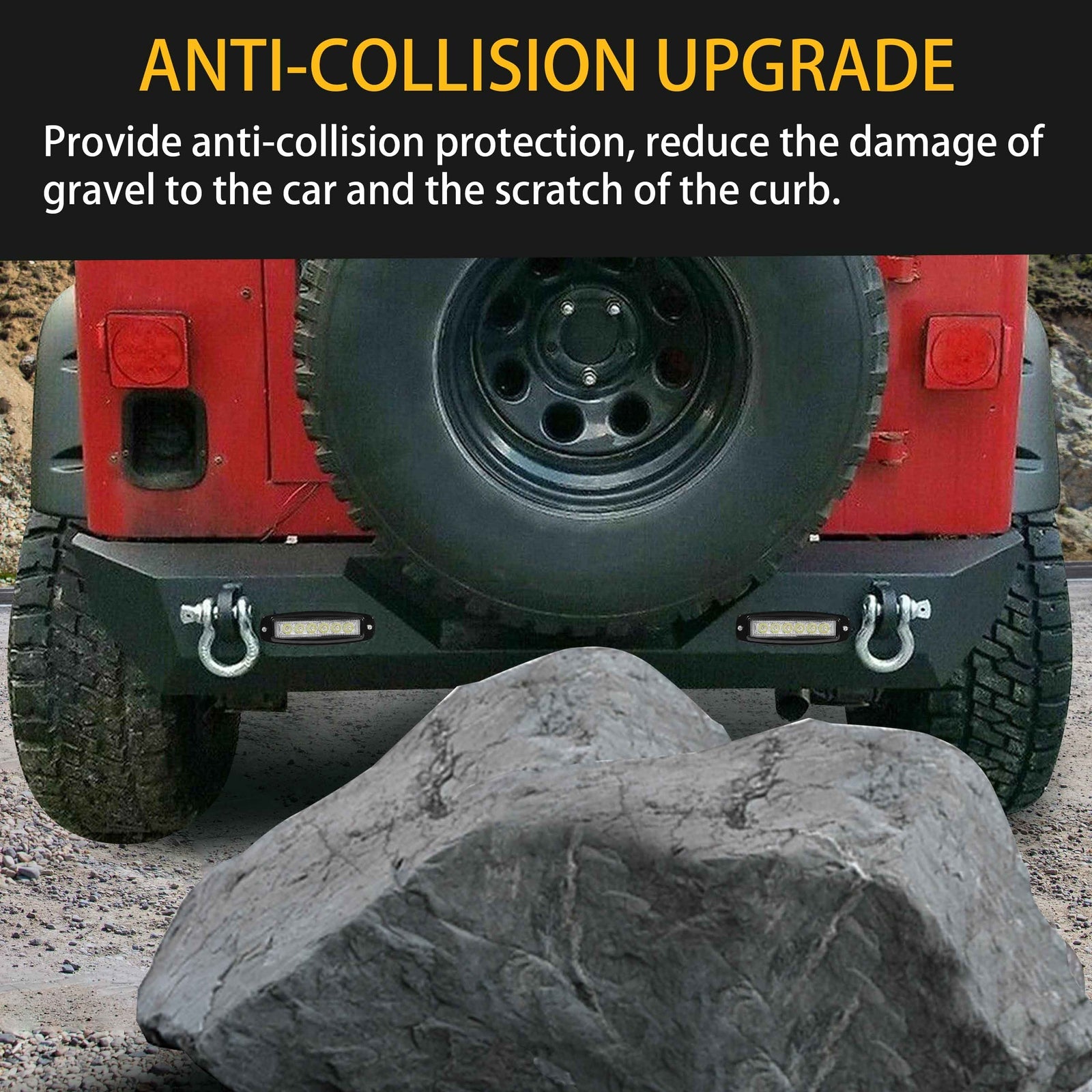 Rear Bumper W/Led Light D-Rings 2" Receiver Fit 87-06 Jeep Wrangler YJ TJ