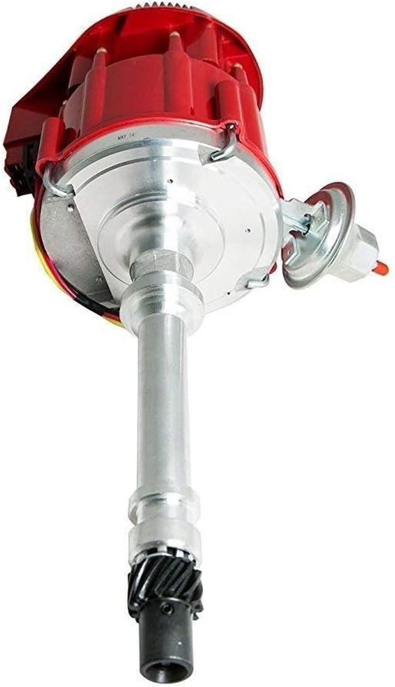 - HEI Distributor Super Cap Red and Silicone Spark Plug Wires Set under the Exhaust Red 8Mm - Compatible with Chevrolet SBC Small Block Chevy 350