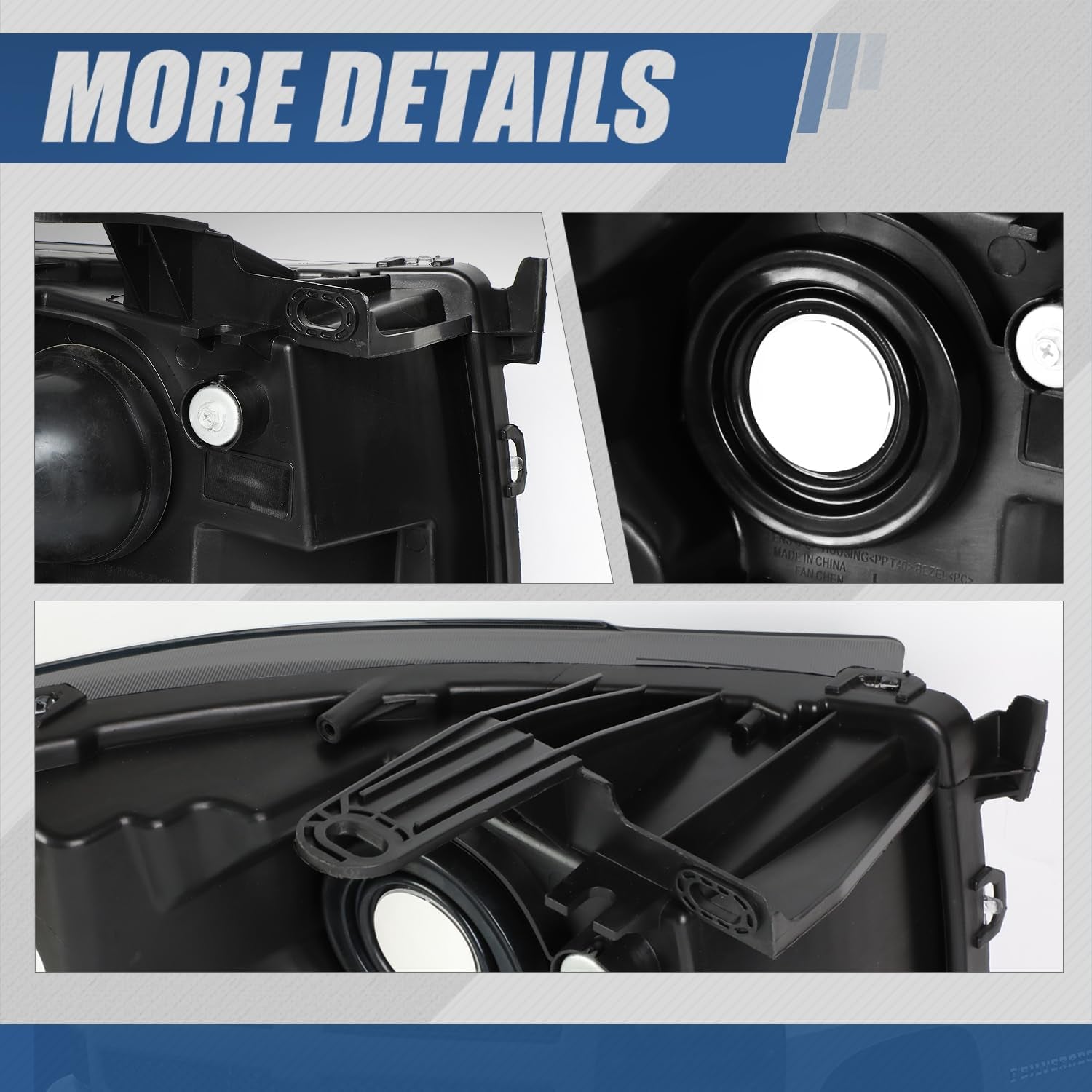 Halogen Headlights Assembly Compatible with Chevy Silverado 1500 2500HD 3500 GMT900 2007 2008 2009 2010 2011 2012 2013 2014, Driver and Passenger Side, Black Housing Smoked Lens