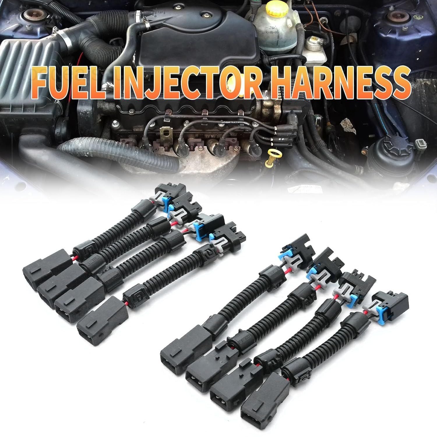 8Pcs LS1 LS6 LT1 EV1 Injector Harness, Pigtails to Multec LQ4, LQ9 4.8 5.3 6.0..
