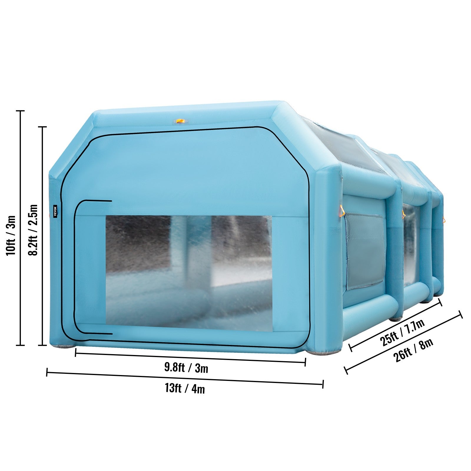 Inflatable Spray Booth Car Paint Tent 26X13X10Ft Filter System 2 Blowers