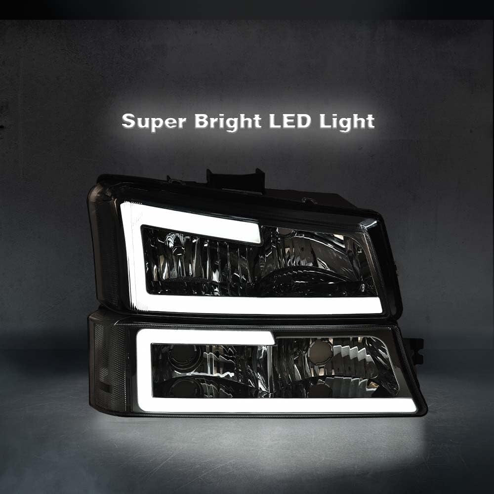 LED Headlight 2003-2006 Chevy Silverado 1500 2500 3500 HD Model/Fit 03-06 Avalan