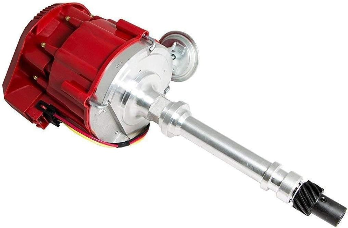 - HEI Distributor Super Cap Red and Silicone Spark Plug Wires Set under the Exhaust Red 8Mm - Compatible with Chevrolet SBC Small Block Chevy 350