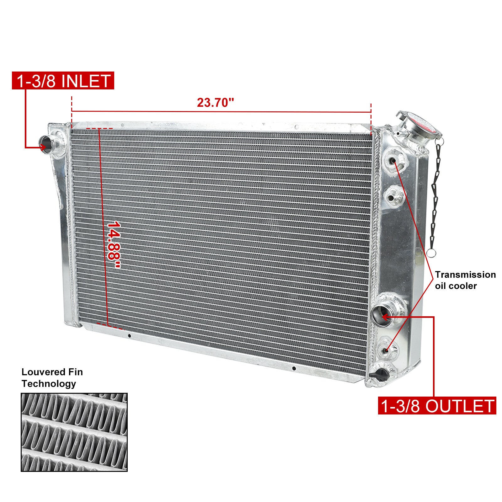 FOR 82-02 CHEVY S10 BLAZER V8 1984-1990 CORVETTE 3 ROW ALUMINUM RACING RADIATOR