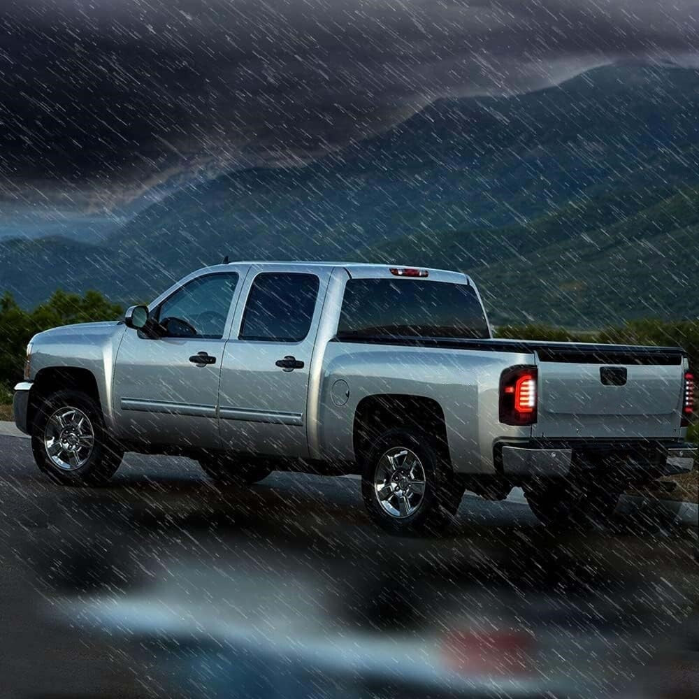 Smoke Lens LED Tail Lights for 2007-2014 Chevy Silverado 1500 2500 Black Lamps