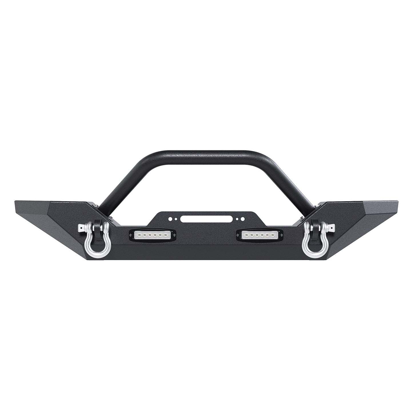 Front Bumper for 1987-2006 Jeep Wrangler TJ YJ with Winch Plate D-Rings Rock Crawler Steel Bumper Reinforcement