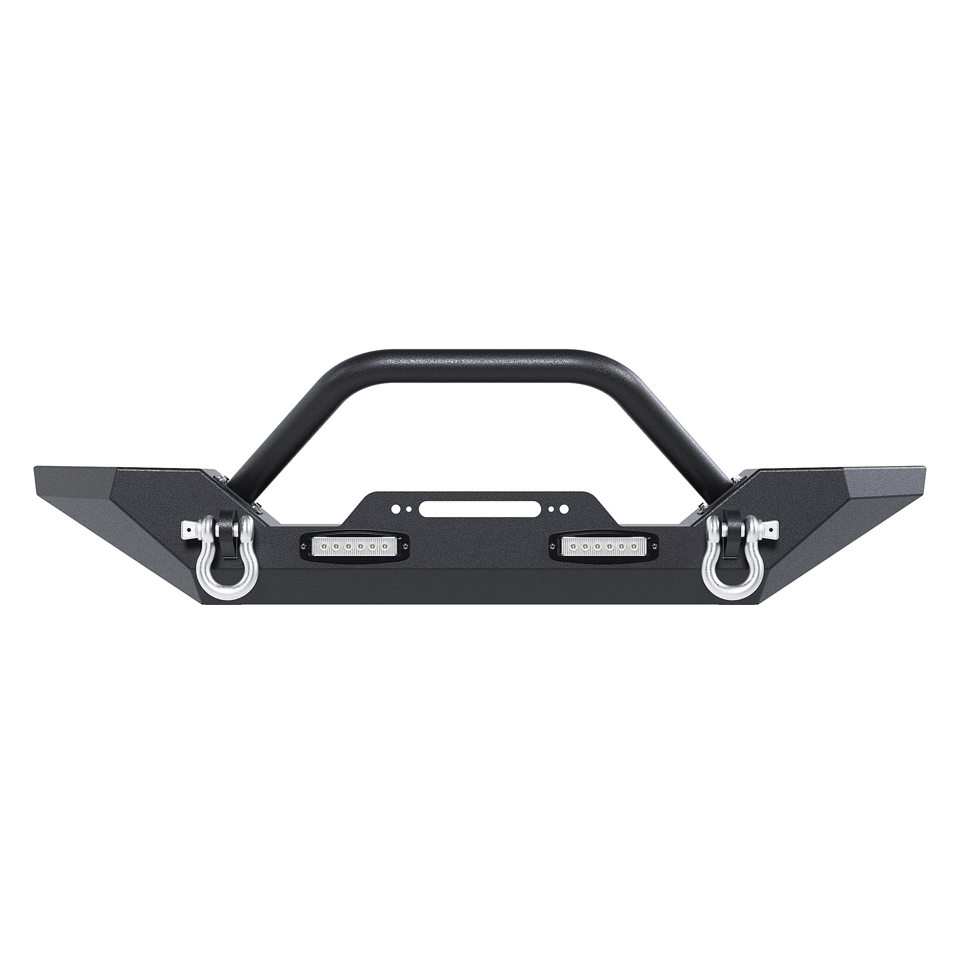 Front Bumper for 1987-2006 Jeep Wrangler TJ YJ with Winch Plate D-Rings Rock Crawler Steel Bumper Reinforcement