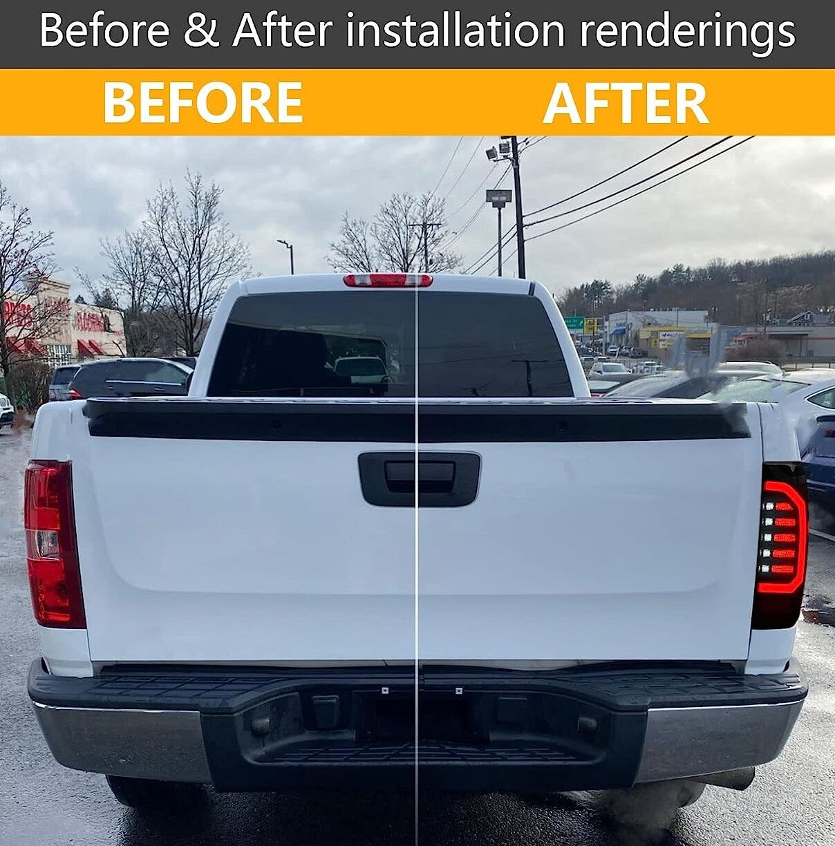 Smoke Lens LED Tail Lights for 2007-2014 Chevy Silverado 1500 2500 Black Lamps