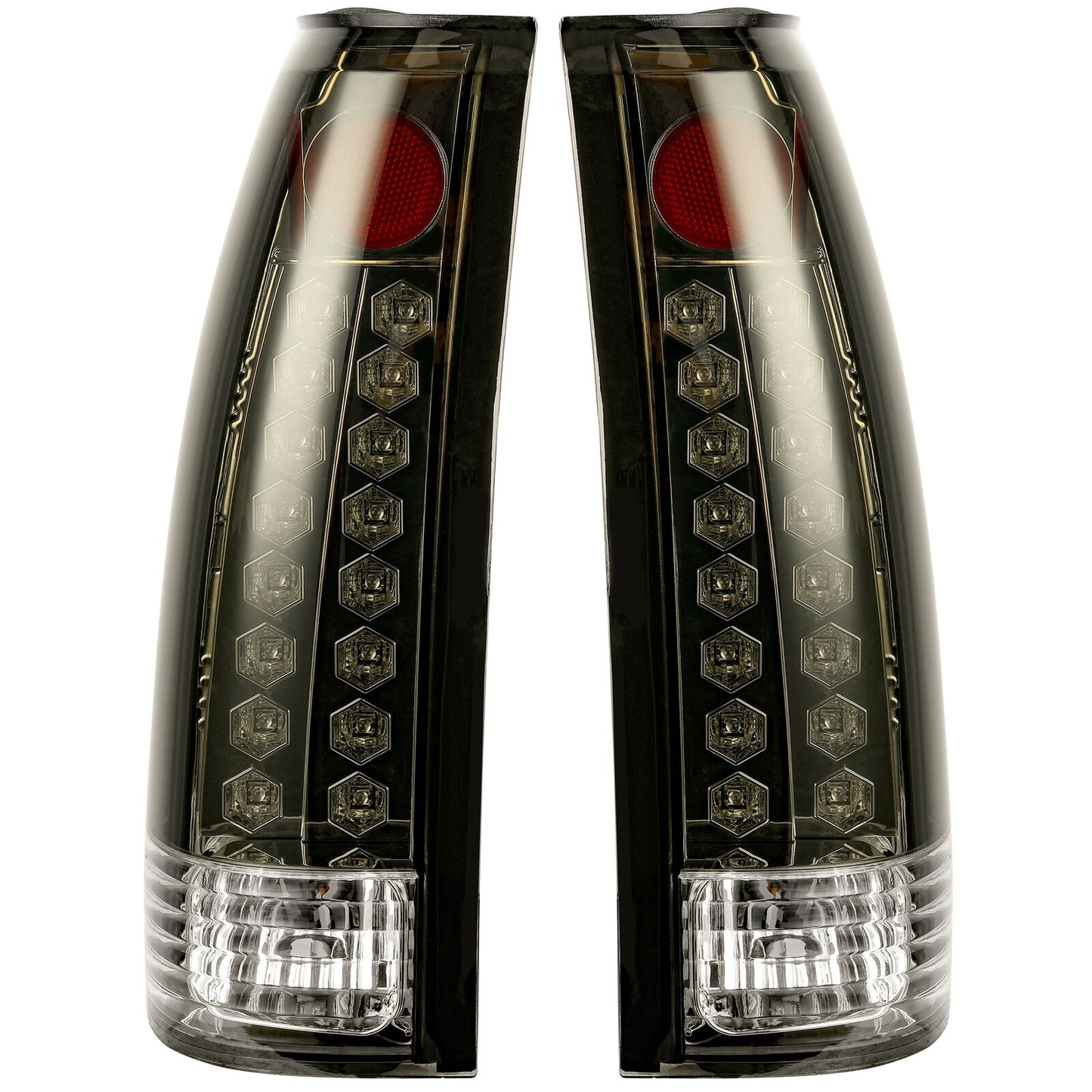 DOT Fits 88-98 Chevy GMC C/K 1500-3500 Yukon Silverado Smoke LED Tail Lights