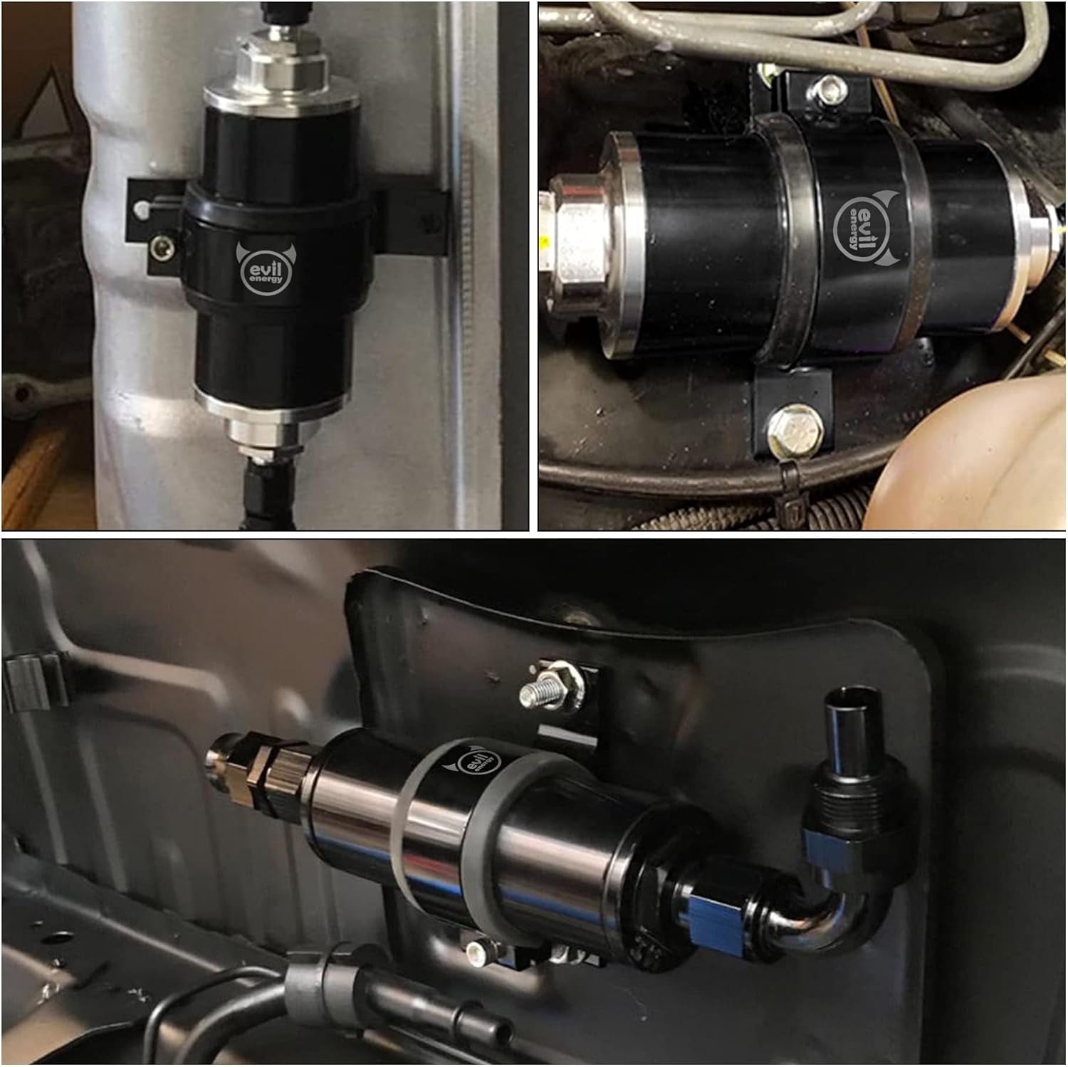 60Mm Fuel Filter Mounting Bracket, Fuel Pump Clamp Holder Black