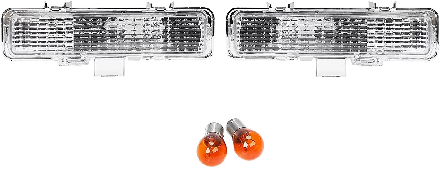 Clear Front Corner Lights + Front Bumper Signal Lights Compatible with 1983-1994 Chevy Blazer & 1982-1993 Chevrolet S10 Set of 4