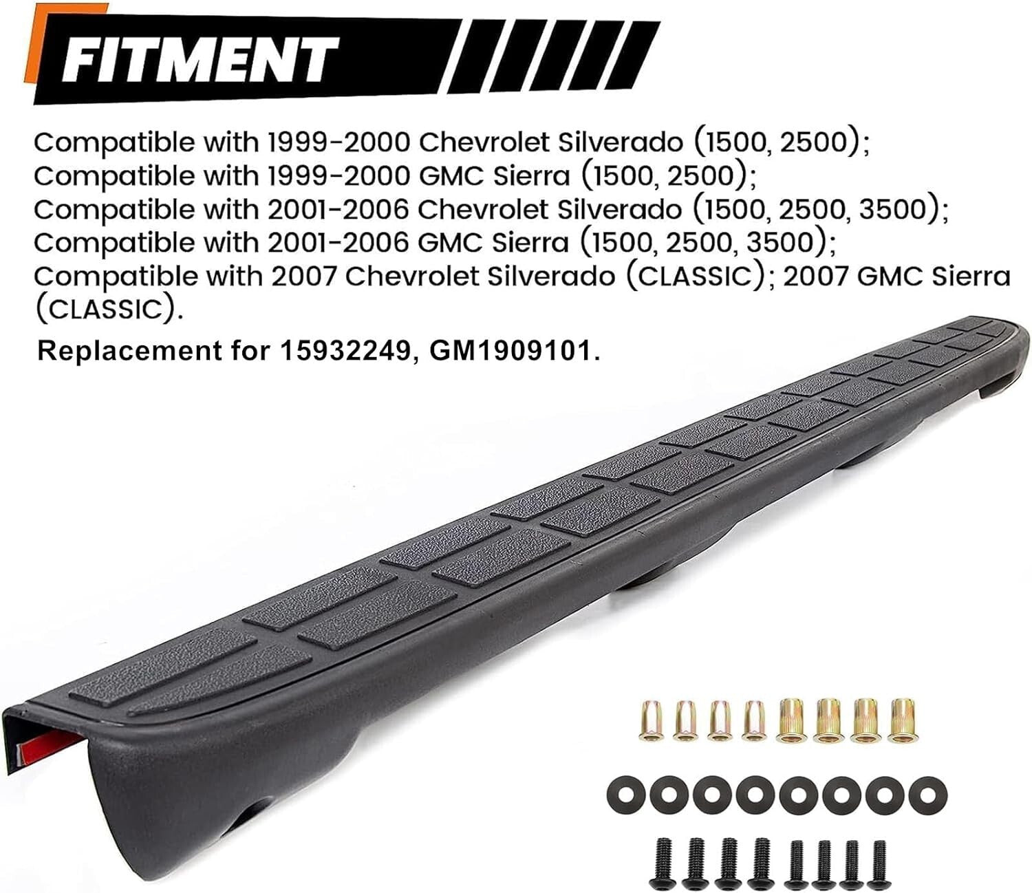 Tailgate Spoiler Cap Cover for 1999-2007 Chevy Silverado GMC Sierra Replacement