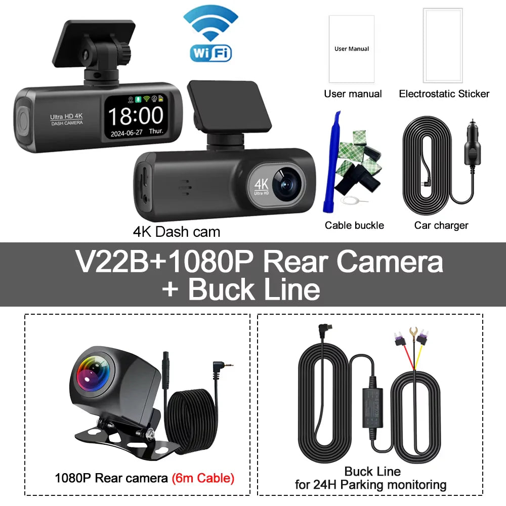 UHD 4K Dash Cam Dual Lens Driving Recorder