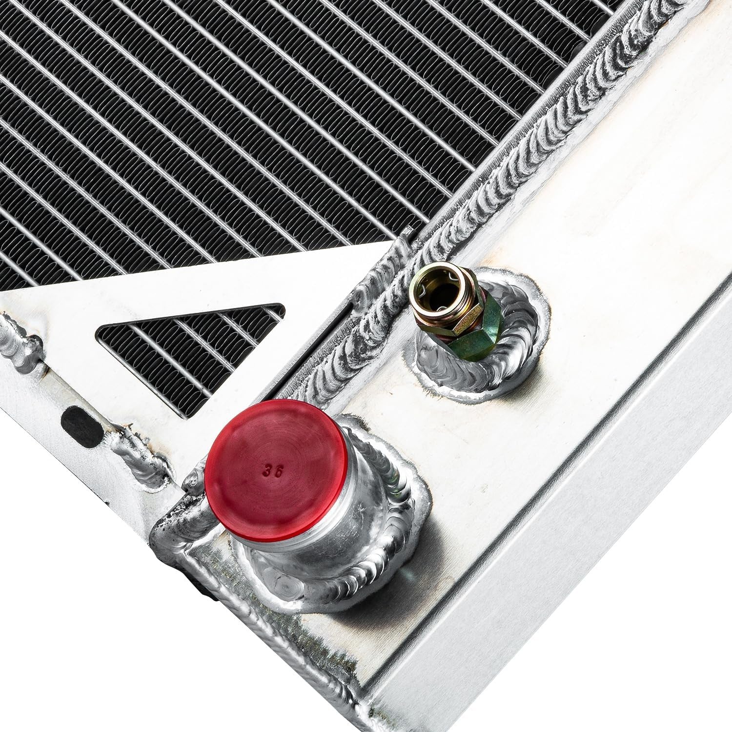 4 Row Core Aluminum Radiator for 1996-2000 Chevy GMC C1500 C2500 C3500 K1500 K2500 K3500 Suburban Tahoe Yukon Cadillac Escalade 97 98 99 00 V6 V8, All Aluminum Radiators