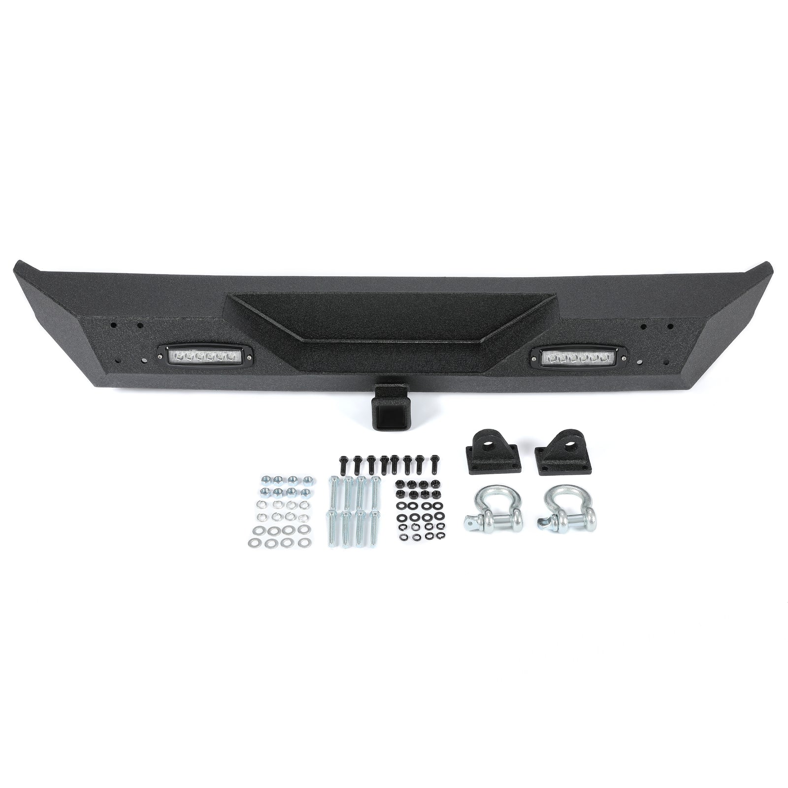 Rear Bumper W/Led Light D-Rings 2" Receiver Fit 87-06 Jeep Wrangler YJ TJ