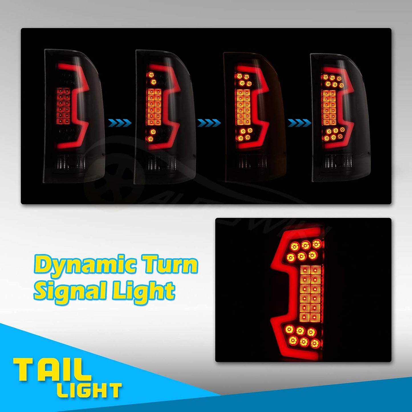 LED Taillights for 07-13 Chevy Silverado 1500 2500HD 3500HD (New Black/Smoke - LED Sequential)
