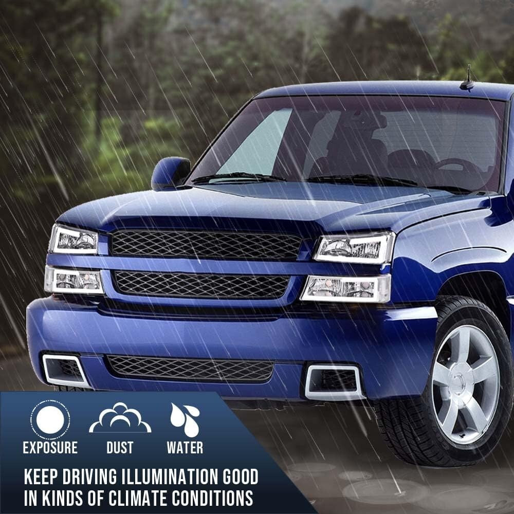 LED Headlight 2003-2006 Chevy Silverado 1500 2500 3500 HD Model/Fit 03-06 Avalan