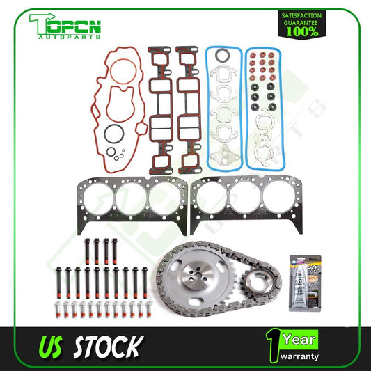 Fits 96-98 Chevrolet Astro GMC 4.3L OHV Engine Timing Chain Kit Head Gasket Set